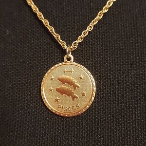 Pisces Gold Tone Pendant Necklace Charm Necklace